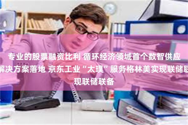 专业的股票融资比利 循环经济领域首个数智供应链解决方案落地 京东工业“太璞”服务格林美实现联储联备