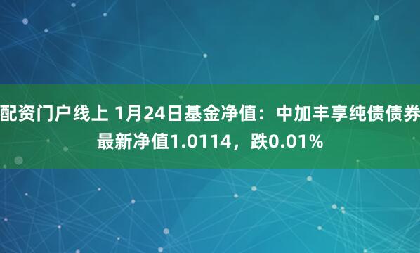 配资门户线上 1月24日基金净值：中加丰享纯债债券最新净值1.0114，跌0.01%