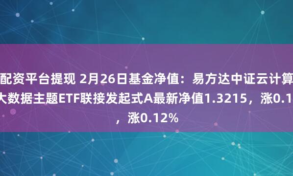 配资平台提现 2月26日基金净值：易方达中证云计算与大数据主题ETF联接发起式A最新净值1.3215，涨0.12%